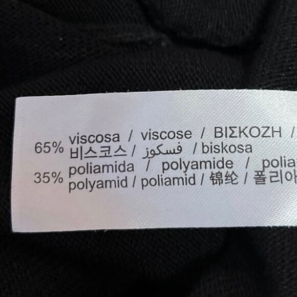 Zara Women's Black Knit Long Sleeve Mock Neck Cropped Sweatshirt Sweater Top L - Picture 4 of 4